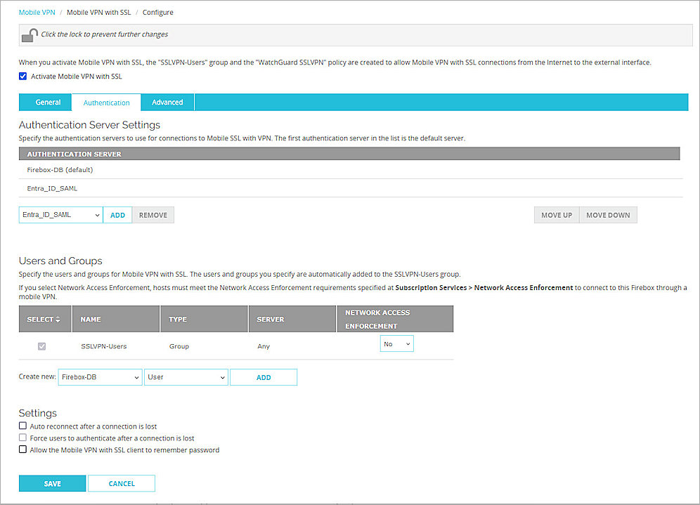 Screenshot of Firebox, Firebox Access Portal config 2